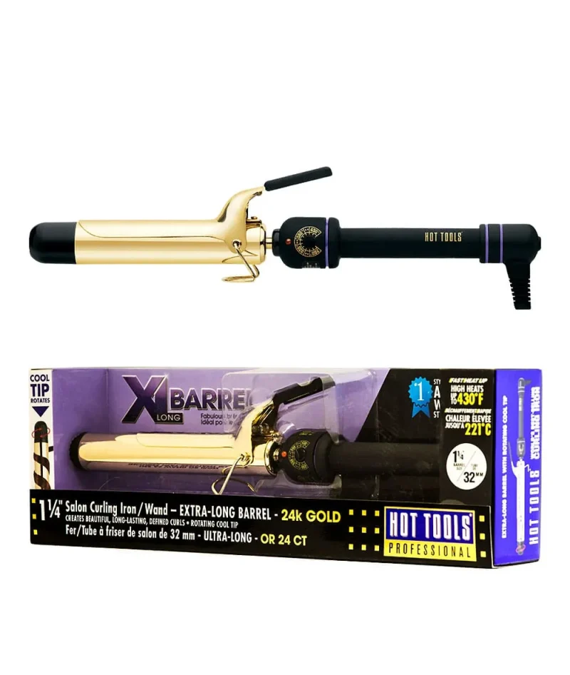 1 1 4 24k gold curling wand extra long barrel by hot tools