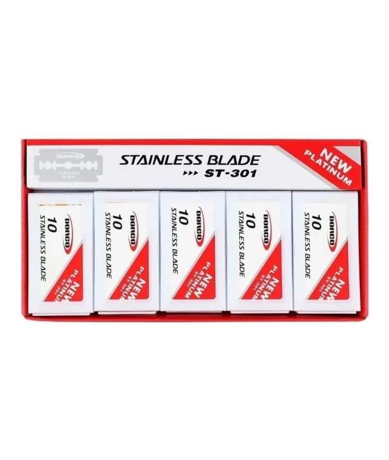 10 pack dorco platinum double edge razor blades stainless steel red