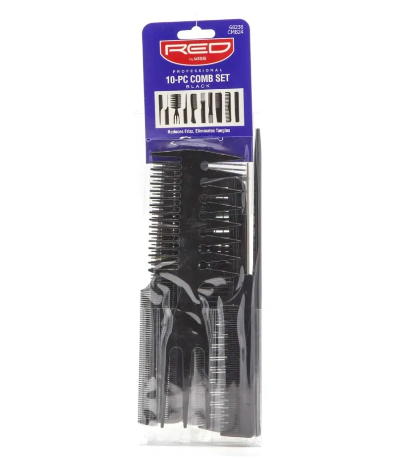 10 piece black comb set by red by kiss hm60