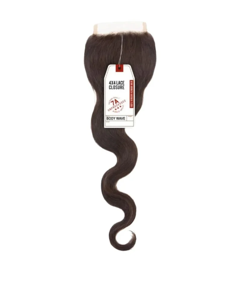 100 virgin lace closure 4x4 body wave 14