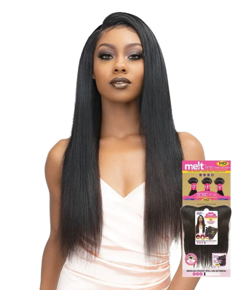 13x5 hd frontal brazilian straight virgin hair 3pcs janet melt