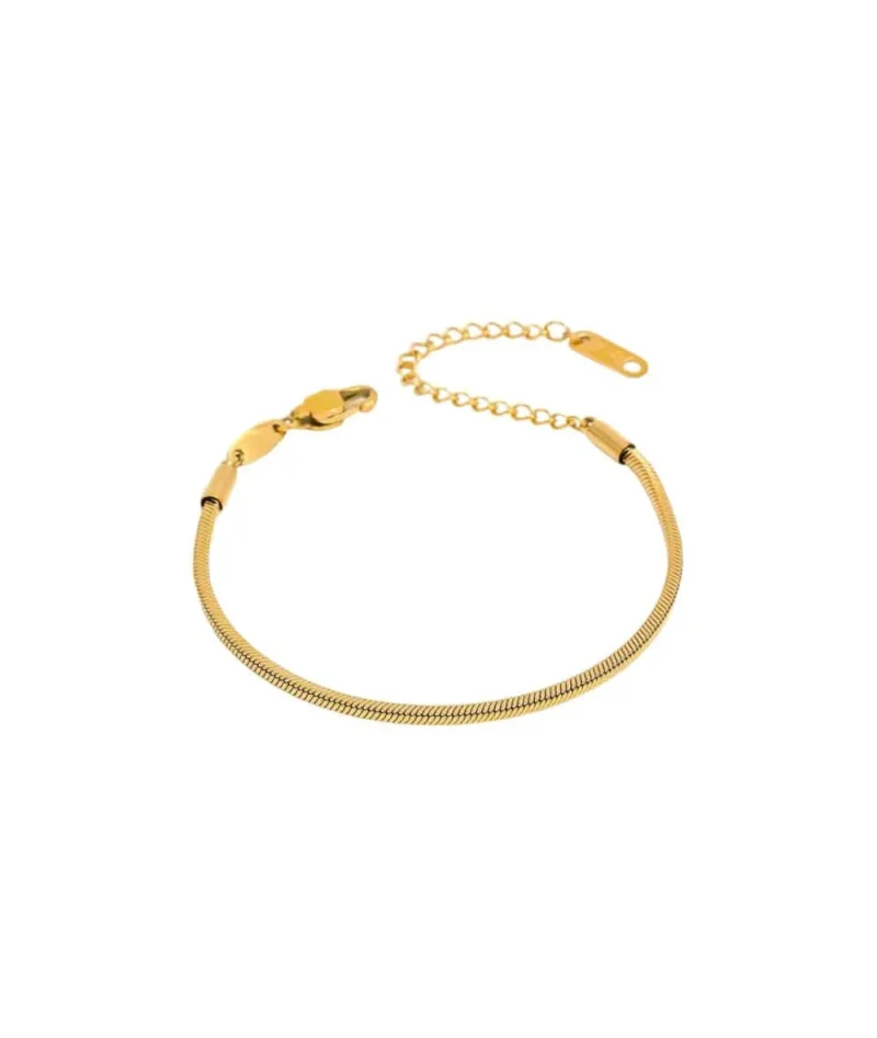 18k gold snake chain bracelet nude rose stainless steel