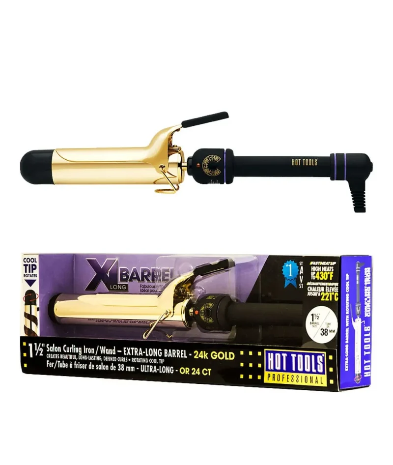 24k gold 1 1 2 curling iron extra long barrel