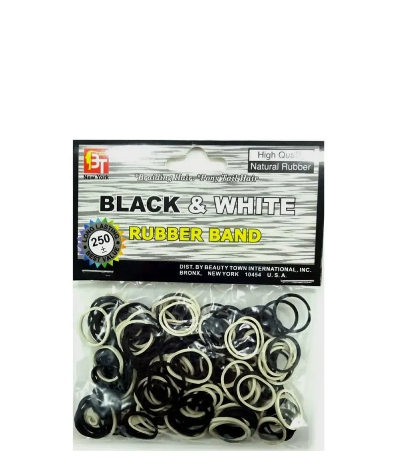 250pcs black white rubber bands 01003 bulk pack