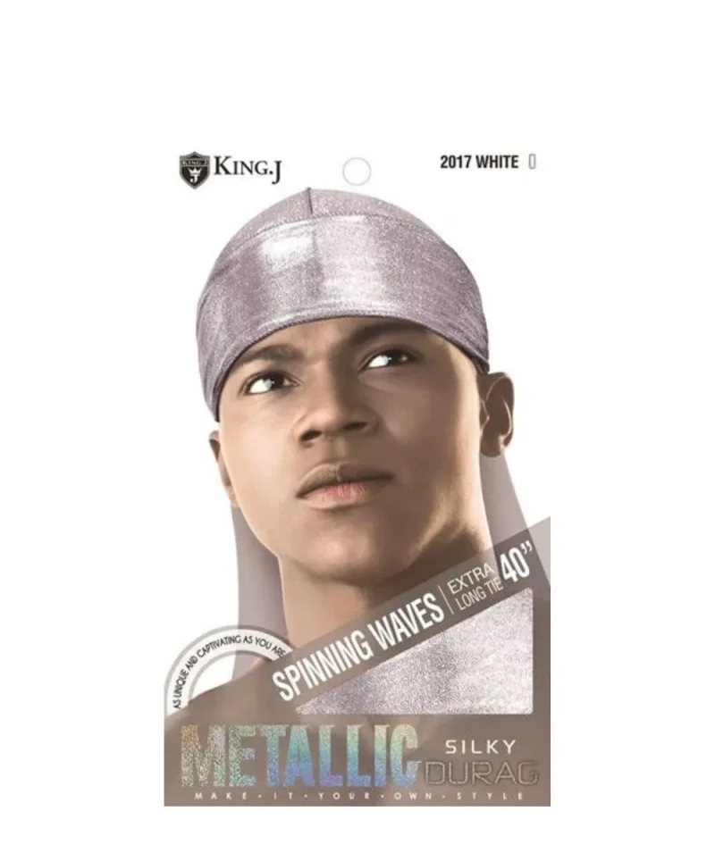 40 metallic silky durag extra long tie white 2017