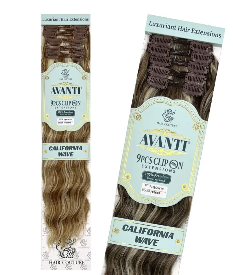 9 piece clip in avanti california wave hair extensions easy install