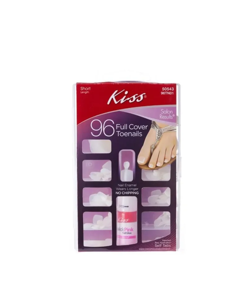 96 pack short full cover toenails kiss 96tn01