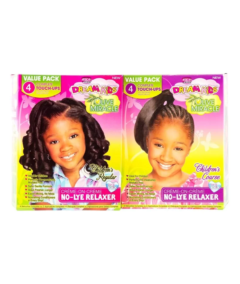 african pride dream kids olive miracle no lye relaxer set for touch ups