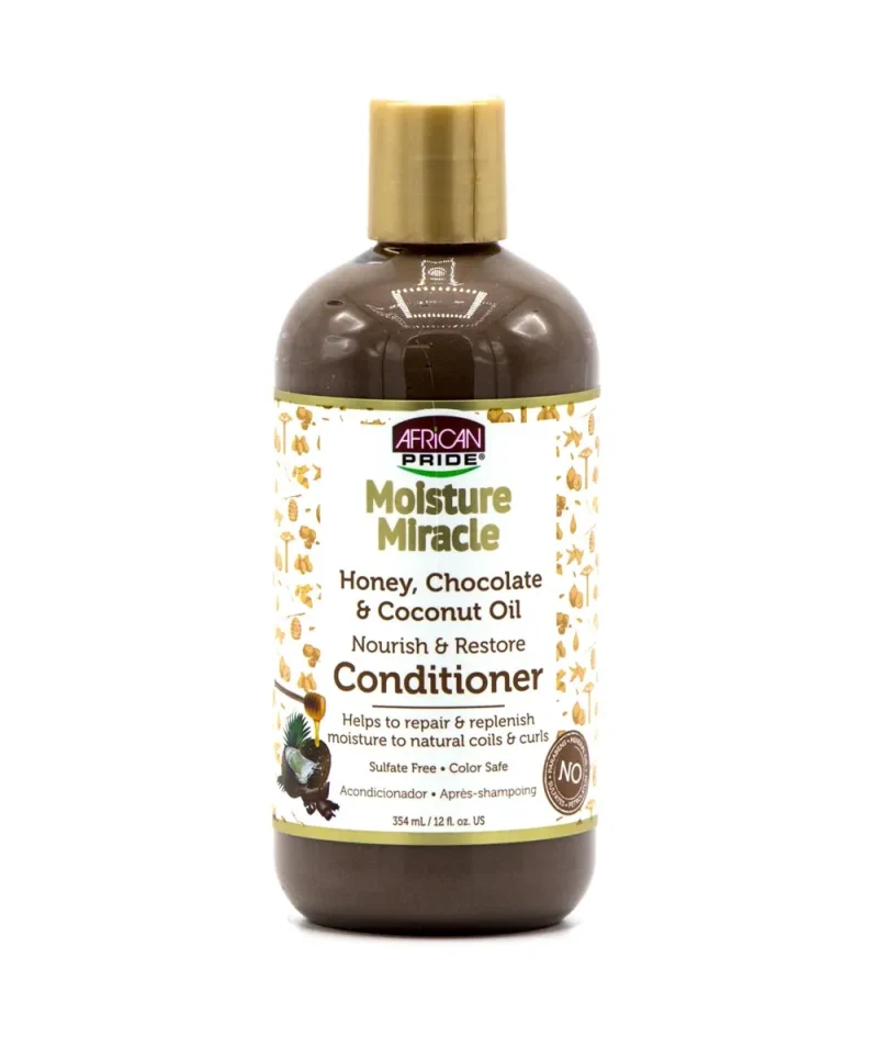 african pride moisture miracle conditioner honey chocolate coconut oil 12oz