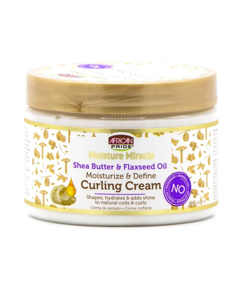 african pride moisture miracle curling cream 12oz shea butter flaxseed oil