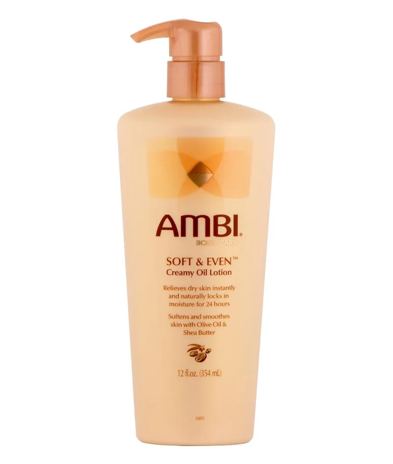 ambi soft even creamy oil lotion 12 oz for glowing skin