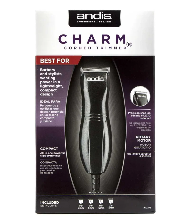 andis charm corded trimmer black 72275