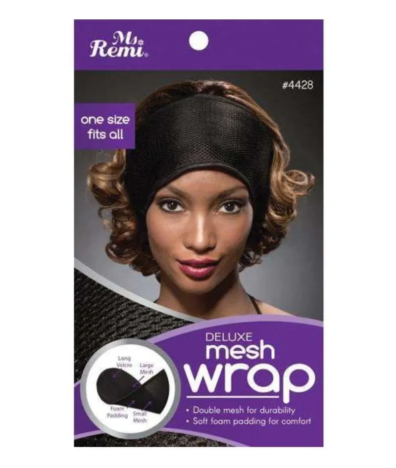 annie deluxe long black mesh wrap 4428