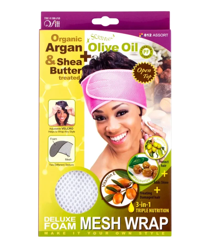 argan shea butter deluxe foam mesh wrap with olive oil