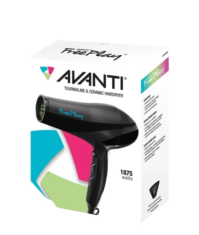 avanti afrair2c tourmaline ceramic hairdryer freeplay technology