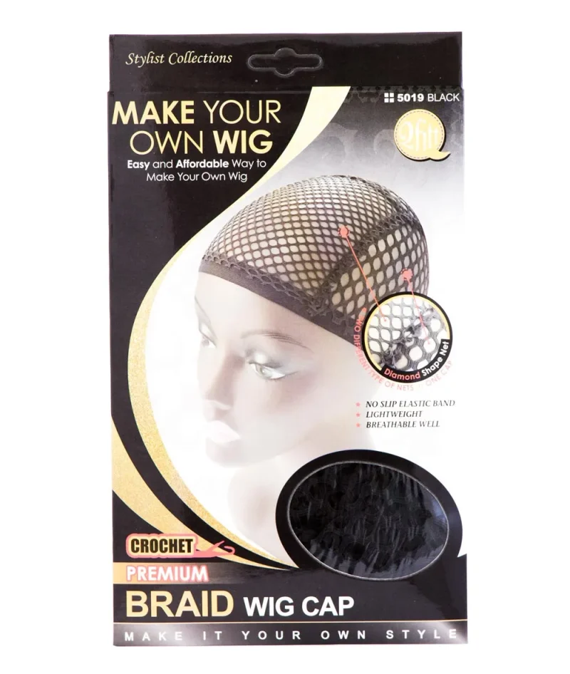 black 5019 m m qfitt braid wig cap seamless fit