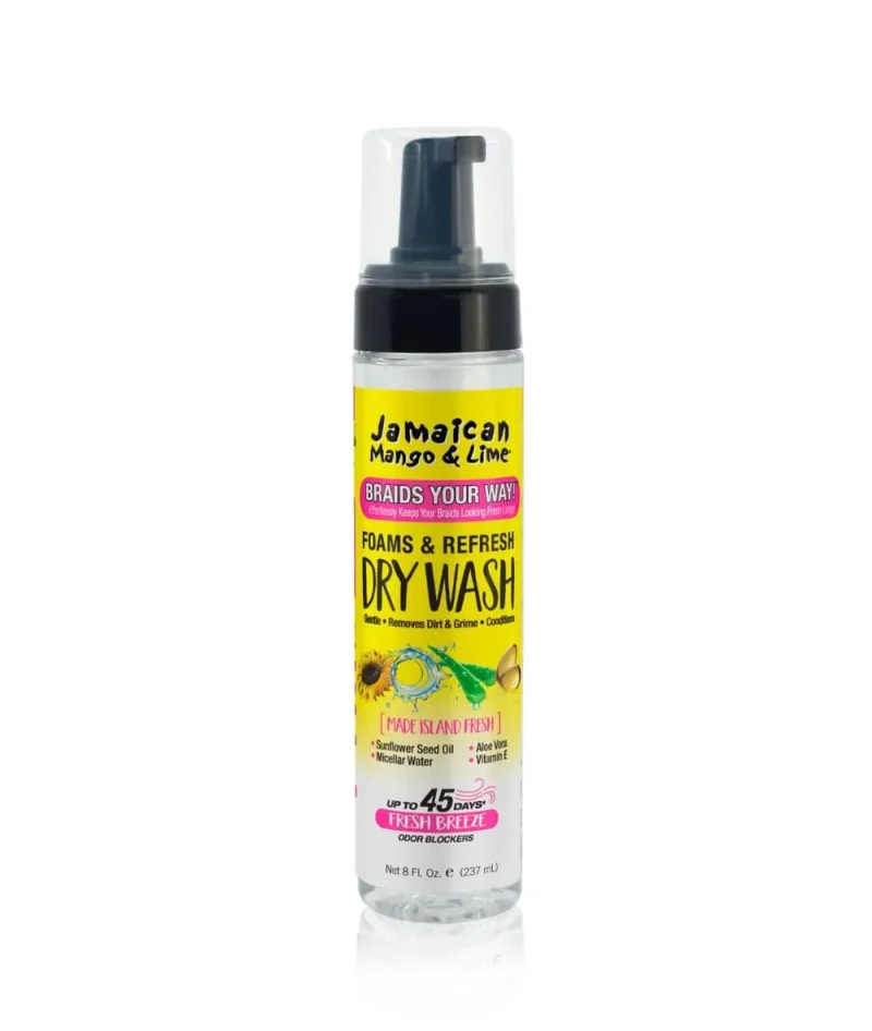 jamaican mango lime 8oz braid refresh foam dry wash styling