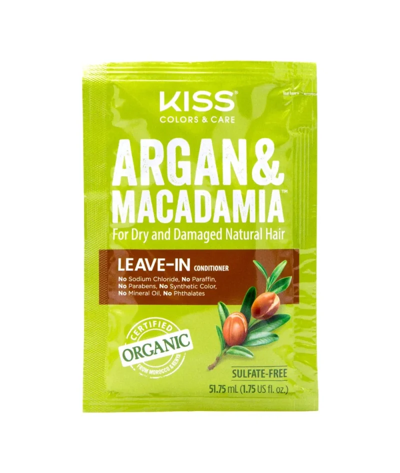 kiss colors care argan macadamia leave in conditioner 1 75oz