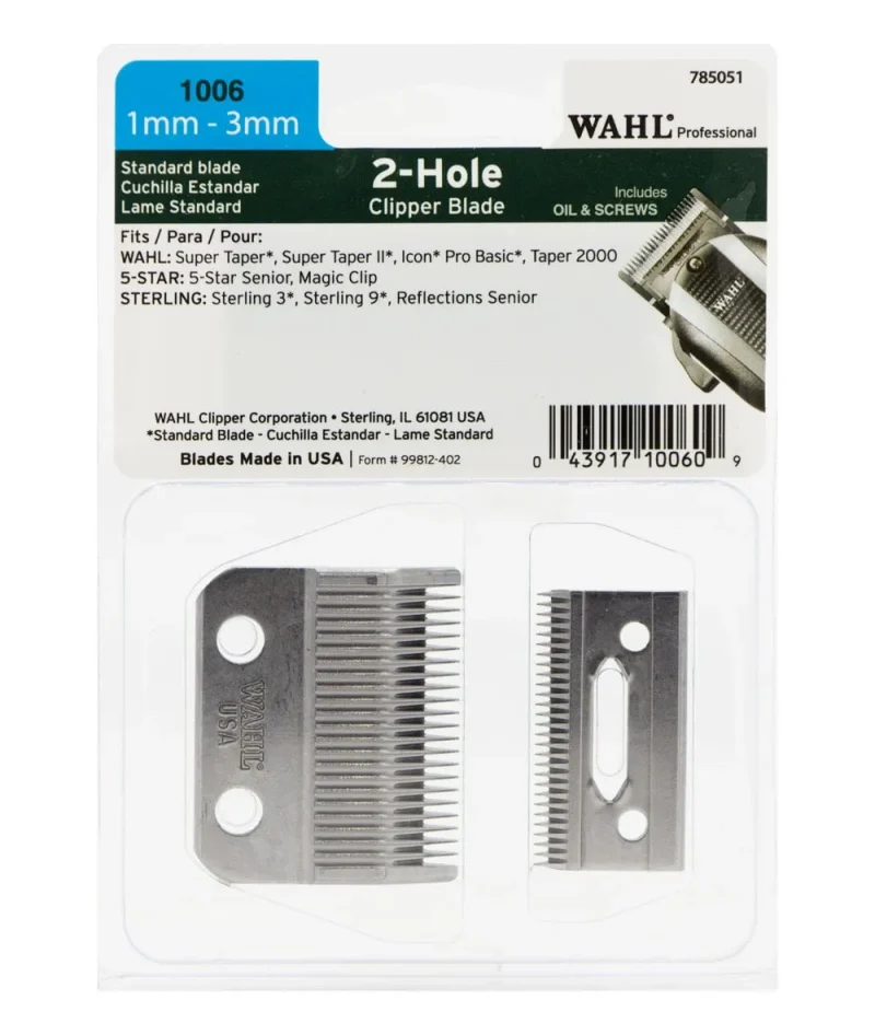 wahl 1mm 3mm 2 hole clipper blade 1006 precision hair cutting